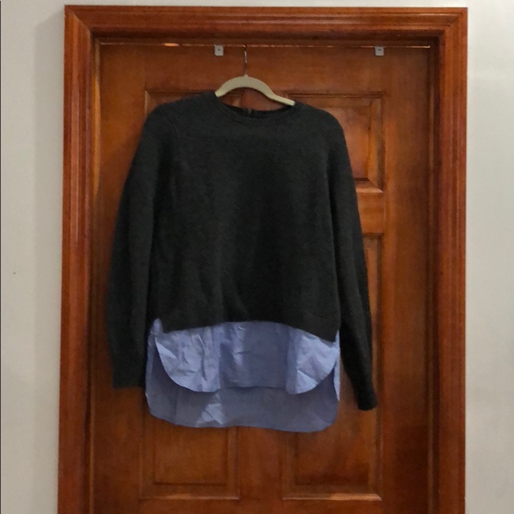 Jcrew Grey sweater with attached shirt tail